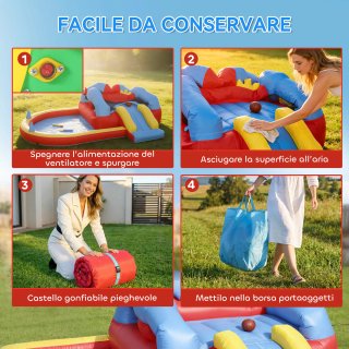 Castello Gonfiabile per Bambini con Trampolino
