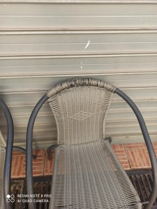 Sedie da giardino in metallo e vimini