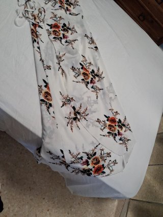 Vestido largo floral blanco