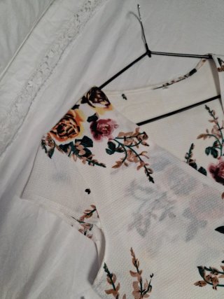 Vestido largo floral blanco