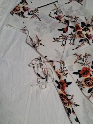Vestido largo floral blanco
