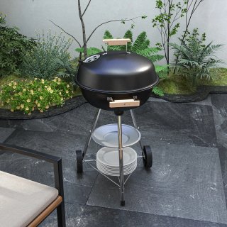 Barbecue a Carbonella con Griglia in Acciaio Nero