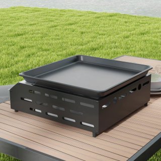 Piastra Barbecue a Gas 2 Bruciatori Antiaderente