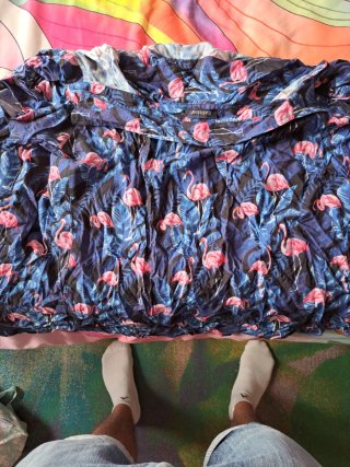 Camisa manga corta Enlision flamencos azul Talla M