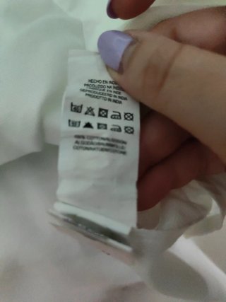 Camisa blanca manga corta cuello mao