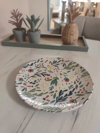 Vajilla cerámica multicolor floral