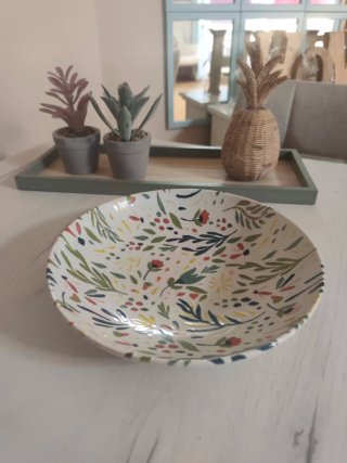 Vajilla cerámica multicolor floral
