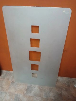 Cristal para mesa con cortes cuadrados