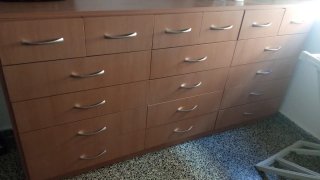 Cajonera 3 módulos madera y metal