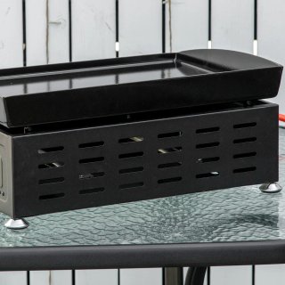 Piastra Barbecue a Gas da Tavolo 2 Bruciatori 6kW