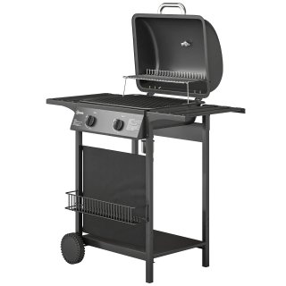 Barbecue a Gas 2 Bruciatori In Acciaio Inox Nero