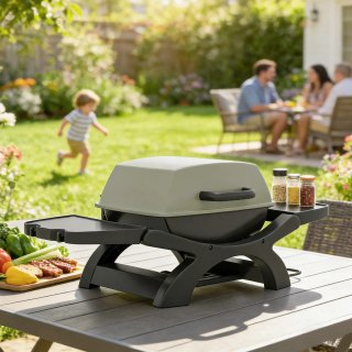 Barbecue Elettrico 2300W Portatile da Tavolo Nero