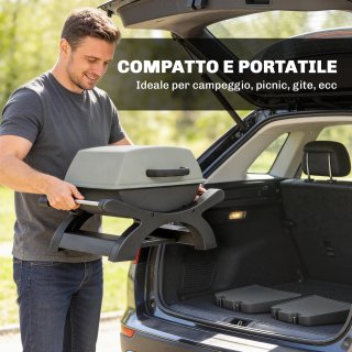 Barbecue Elettrico 2300W Portatile da Tavolo Nero