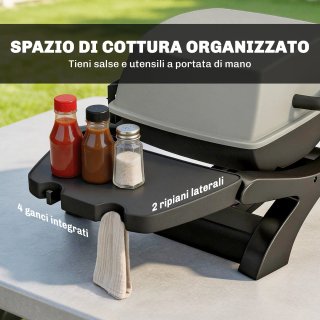 Barbecue Elettrico 2300W Portatile da Tavolo Nero