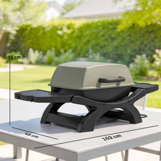 Barbecue Elettrico 2300W Portatile da Tavolo Nero