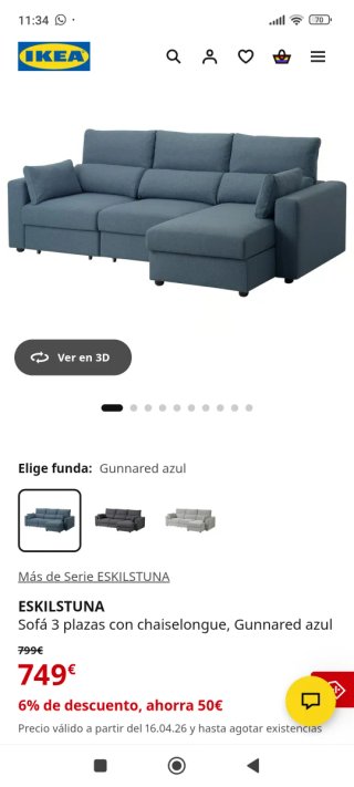 Divano modulare Ikea blu
