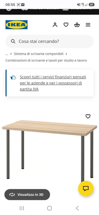 Scrivania IKEA legno e metallo