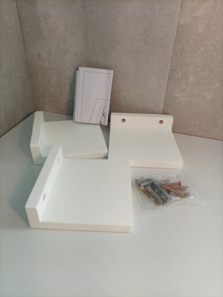 Juego 3 Estantes Flotantes Madera Blancos