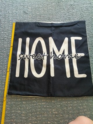 Federa cuscino Home Sweet Home nero