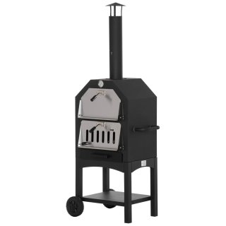 Forno Pizza BBQ Carbonella Acciaio Inox Termometro
