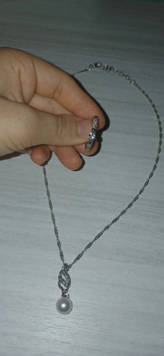 Set Swarovski Anello + Collana Argento Perla