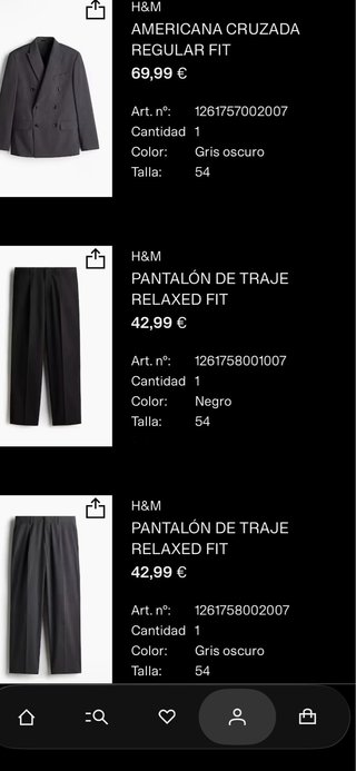 Traje de chaqueta y pantalón gris