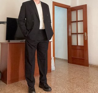Traje negro americana y pantalón