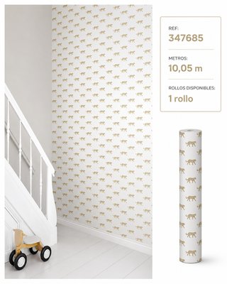 Papel Pintado Decorativo Leopardo Beige