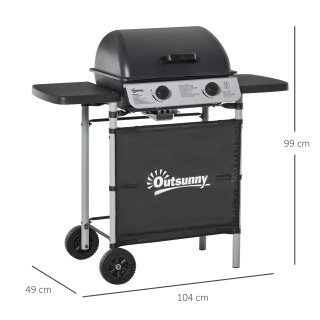 Barbecue a Gas con Coperchio Bruciatori 5.6kW BBQ
