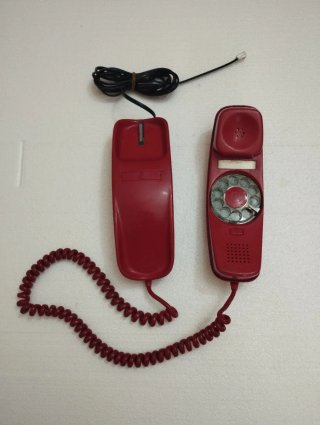 Teléfono Góndola Rojo con Rueda Giratoria