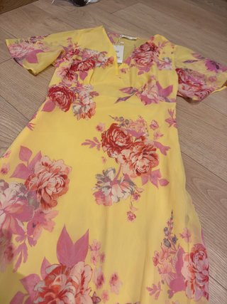 Vestido largo flores Mango