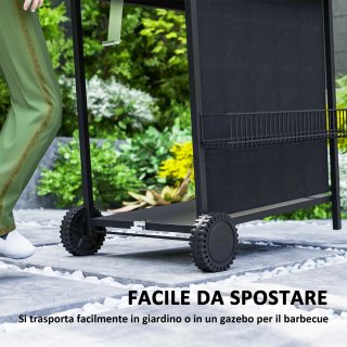 Barbecue Gas 4+1 Bruciatori con Termometro Nero