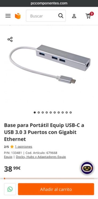 Adaptador Equip USB-C a 3 Puertos USB 3.0