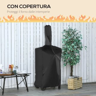 Forno Pizza Barbecue Carbone Portatile in Acciaio