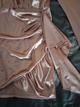 Vestido raso rosa fiesta