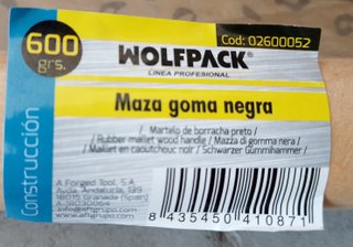 Maza goma 600grs y llana albañileria