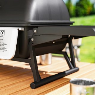 Barbecue a Gas Portatile con 2 Bruciatori Nero