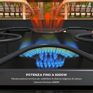 Fornello a Gas da Campeggio 2 Bruciatori 9.2 kW