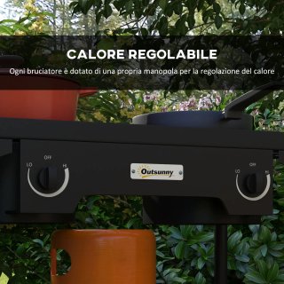Fornello a Gas da Campeggio 2 Bruciatori 9.2 kW