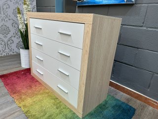 Cómoda 98cm Madera y Blanco