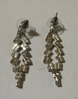 Orecchini pendenti strass argento vintage