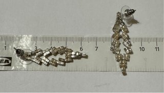 Orecchini pendenti strass argento vintage
