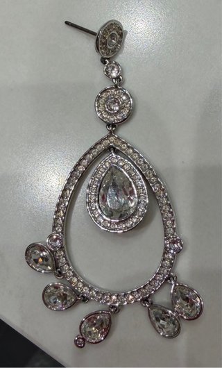 Pendiente Swarovski Plata y Blanco