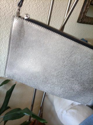 Bolso Cartera Plata Piel Serpiente