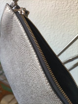 Bolso Cartera Plata Piel Serpiente