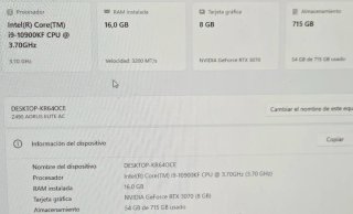 PC gaming Nitropc Intel i9 DDR4 16GB 3200MHz