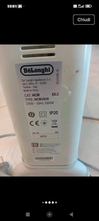 Termosifone Elettrico De Longhi Bianco