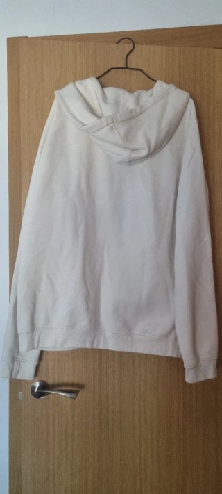 Sudadera Bershka blanca cremallera capucha