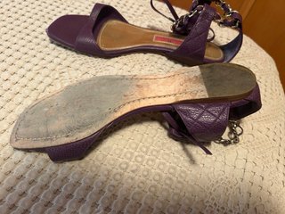 Sandalias Carolina Herrera Morado y Dorado