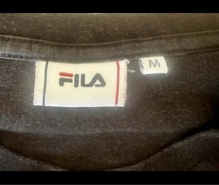 Maglia Fila Nera Logo Bianco Rosso